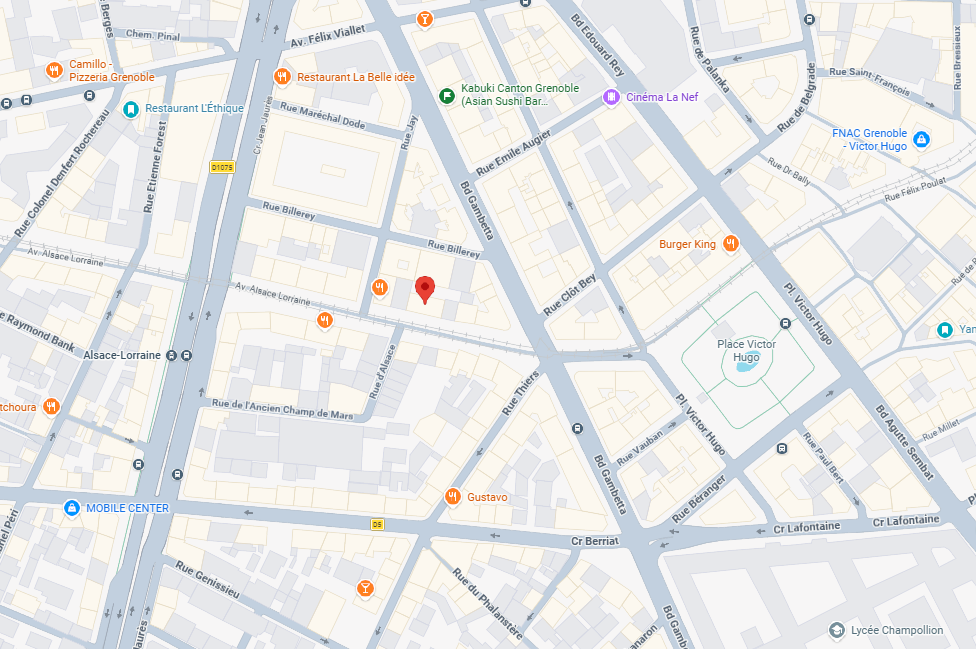Plan d'accès au cabinet, 24 avenue Félix Viallet, Grenoble